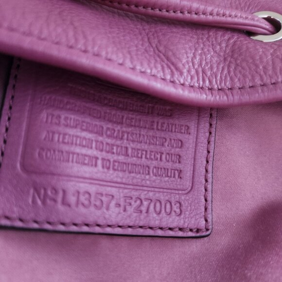 Coach Avery Purple Leather Shoulder Bag Handbag